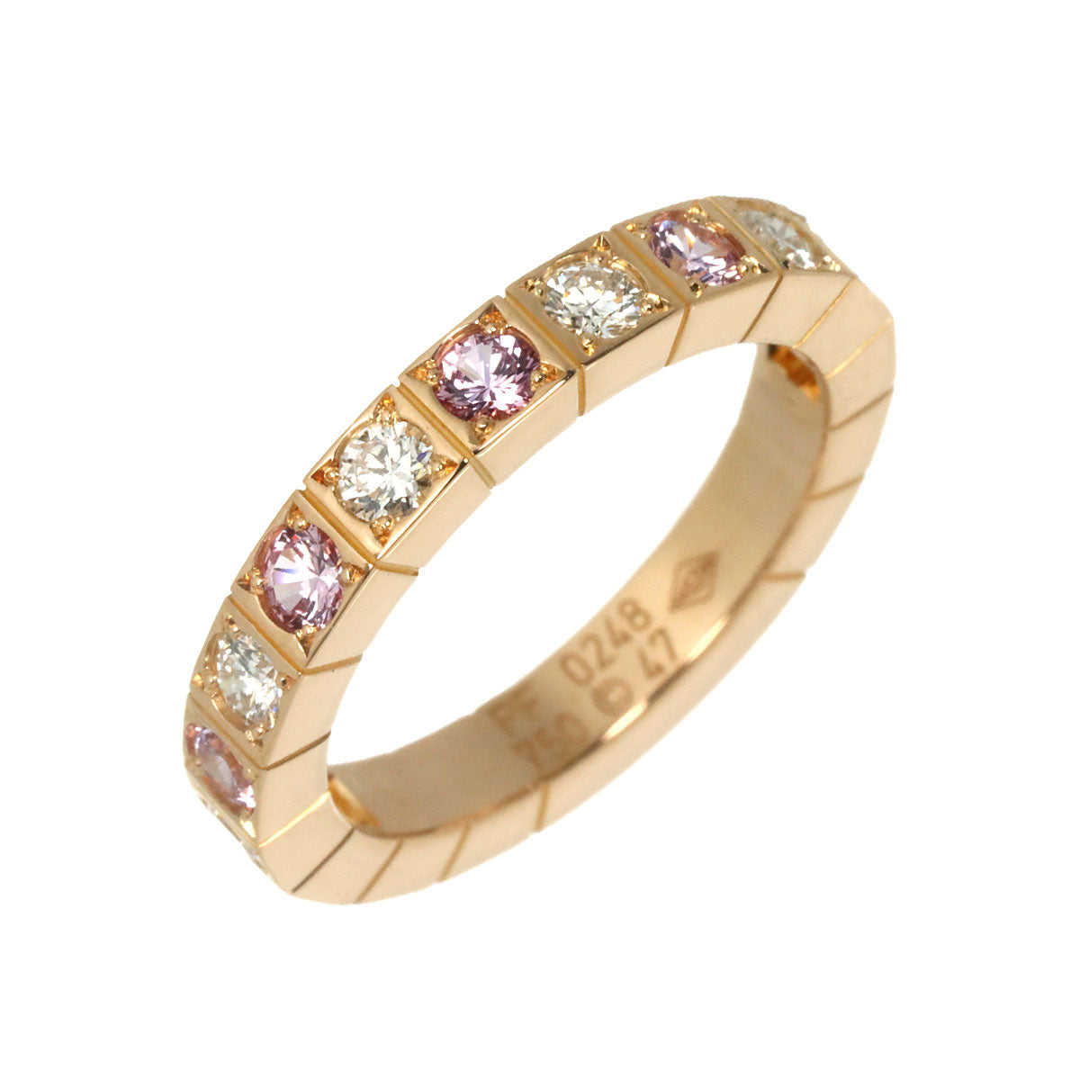 Lanieres Sapphire Diamond Ring 18K PG 750 size47 4(US)