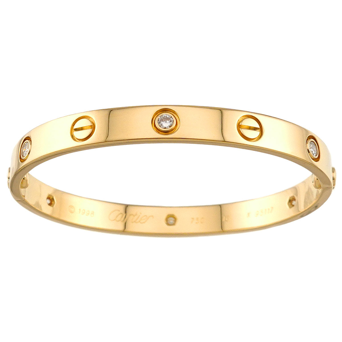 Love Bracelet Diamond 6P Bangle 18K YG 750 Size16