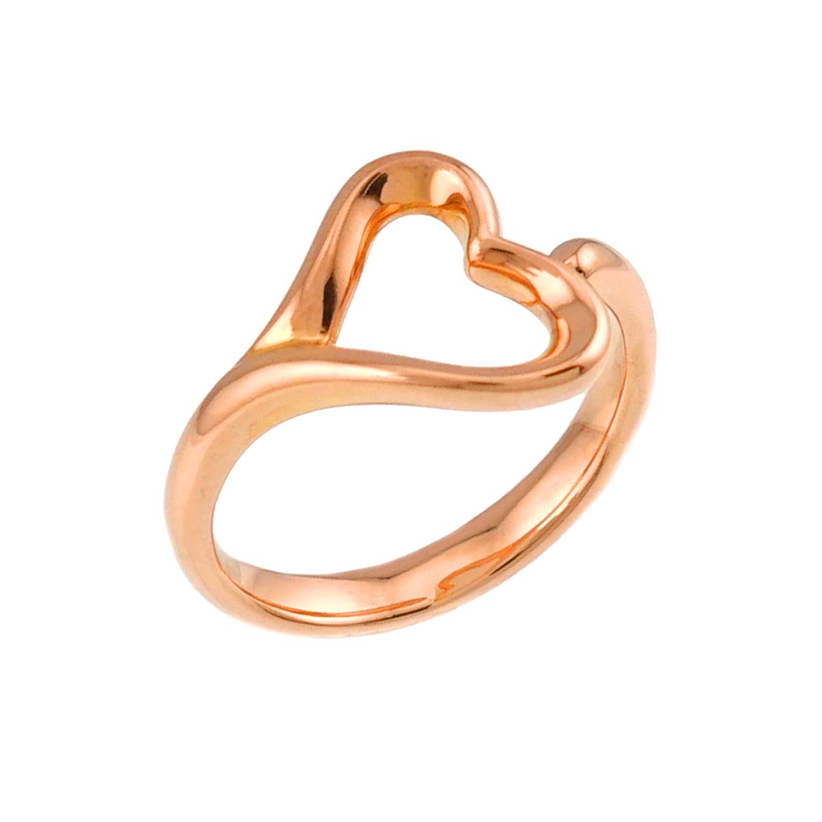 Open Heart Ring 18K Pink Gold 750 size5.5-5.75(US)