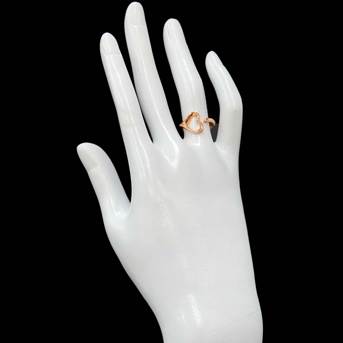 Open Heart Ring 18K Pink Gold 750 size5.5-5.75(US)