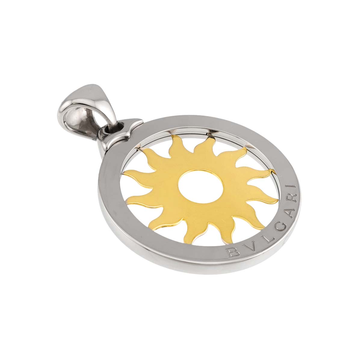 Tondo Sun Pendant Top 18K YG 750 SS