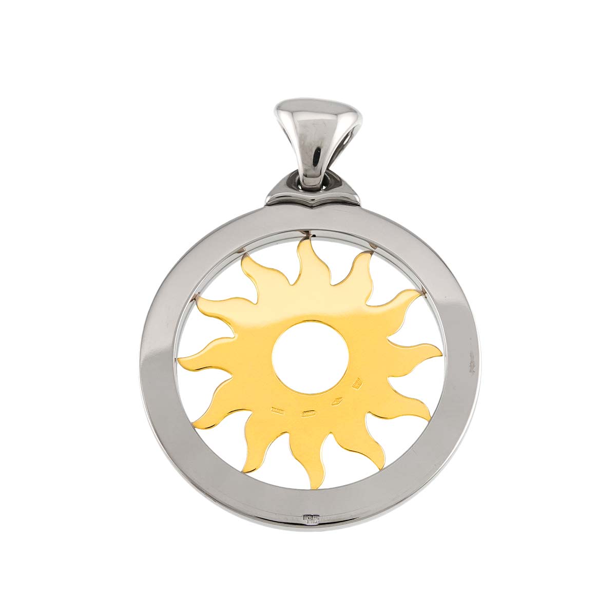 Tondo Sun Pendant Top 18K YG 750 SS