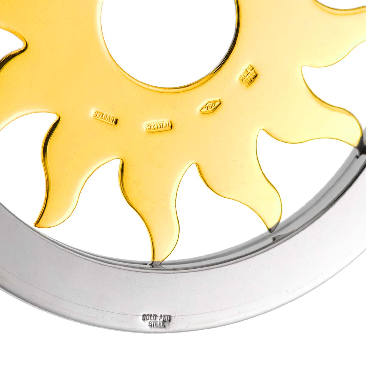 Tondo Sun Pendant Top 18K YG 750 SS