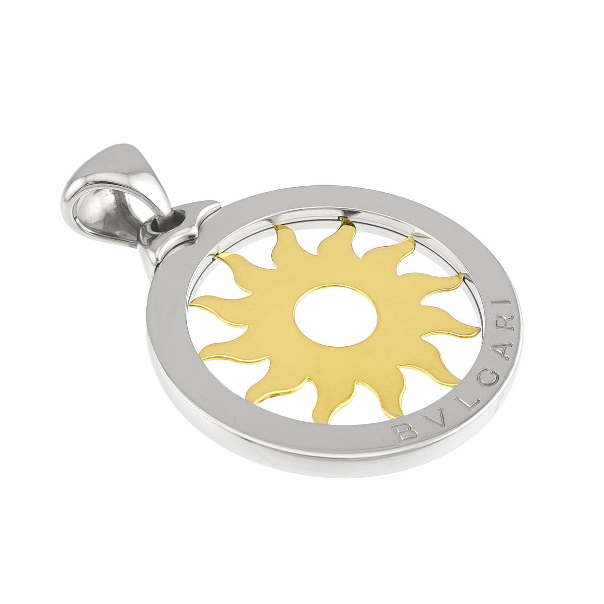 Tondo Sun Pendant Top 18K YG 750 SS