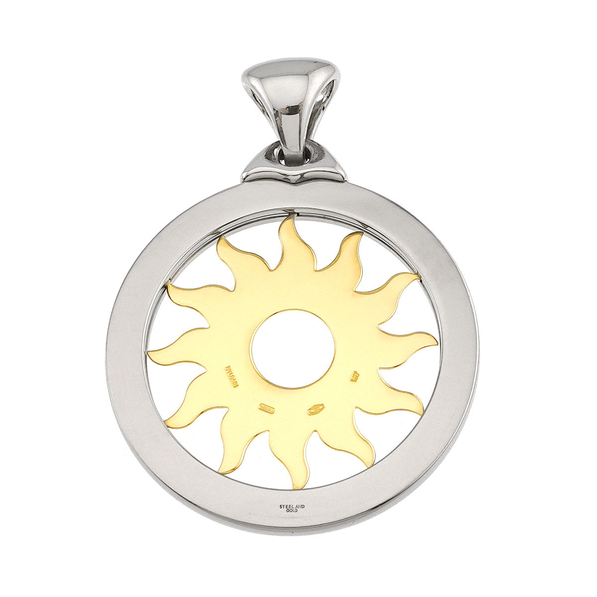 Tondo Sun Pendant Top 18K YG 750 SS