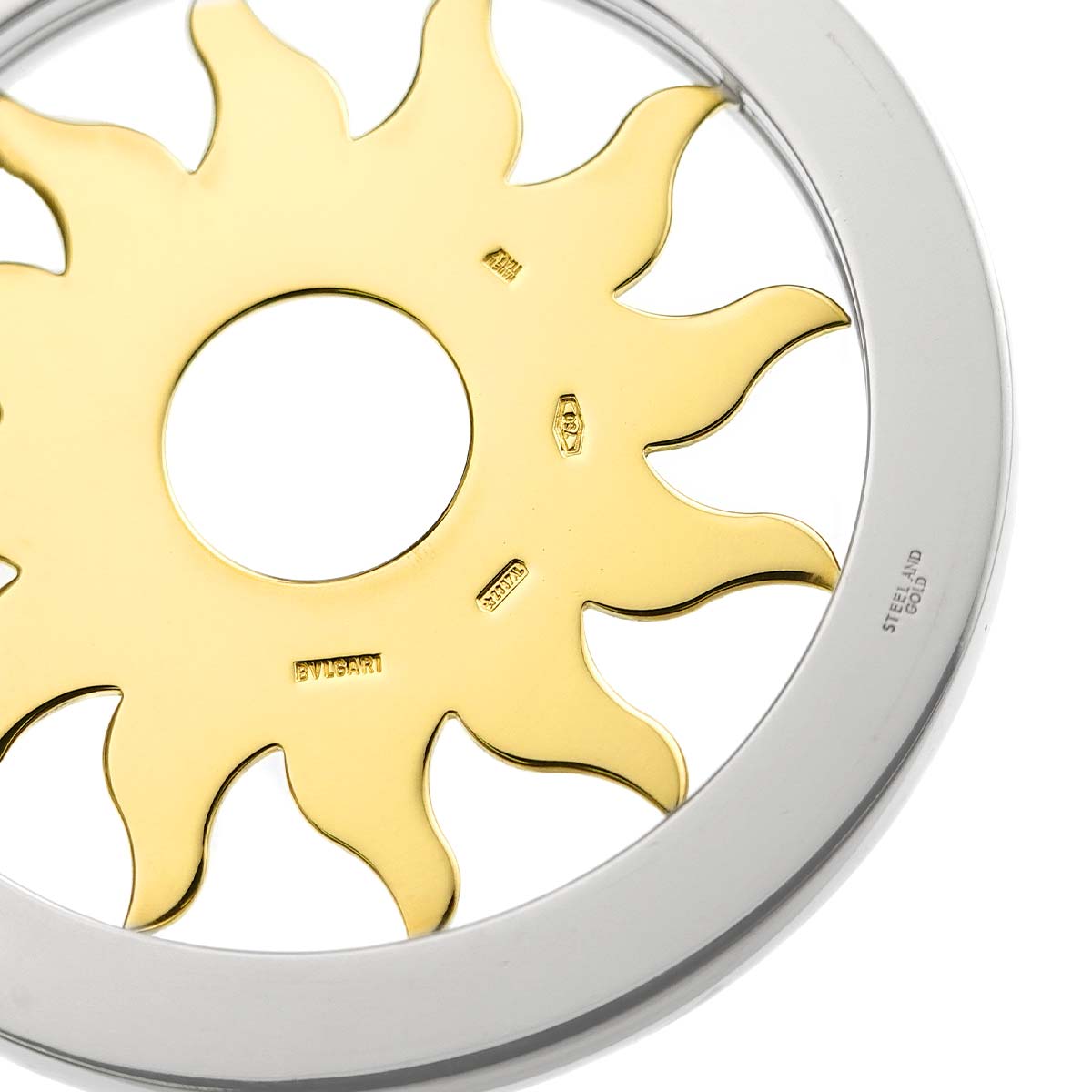 Tondo Sun Pendant Top 18K YG 750 SS