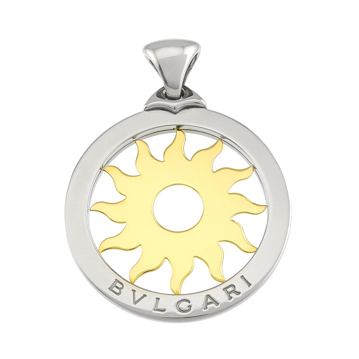 Tondo Sun Pendant Top 18K YG 750 SS