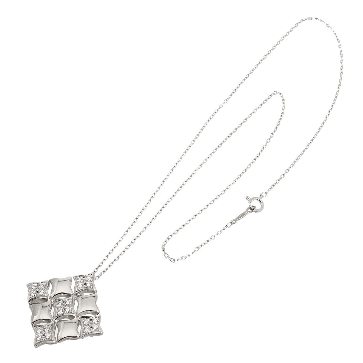Diamond 0.45ct Necklace Brooch 18K White Gold 750