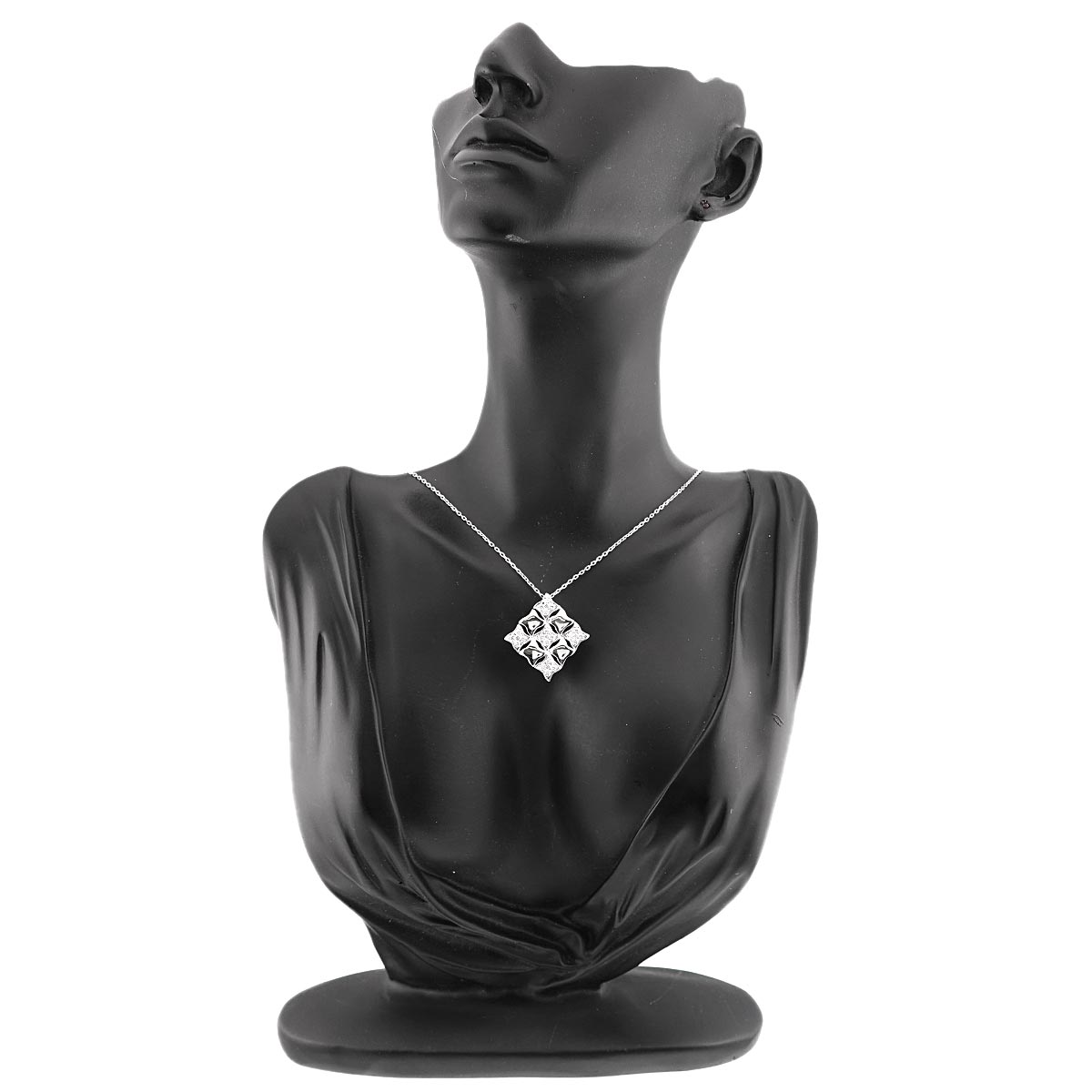 Diamond 0.45ct Necklace Brooch 18K White Gold 750