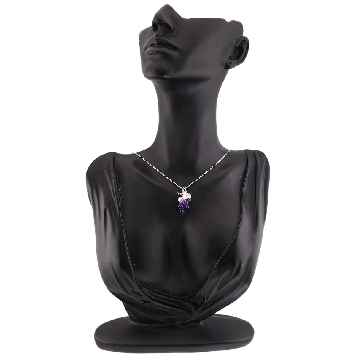 Amethyst Akoya Pearl 5.5mm Necklace 18K White Gold 750