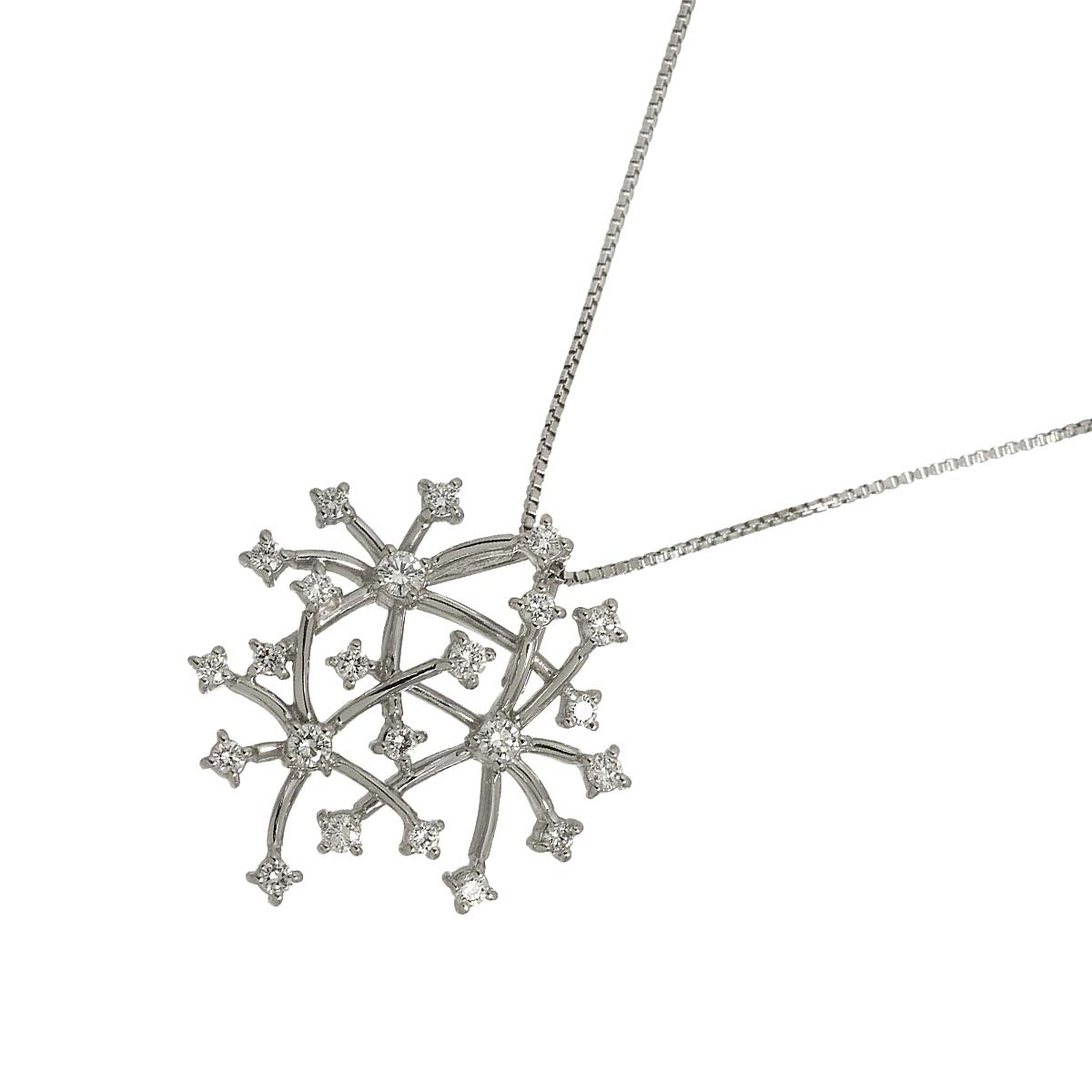 Diamond 0.45ct Necklace 18K White Gold 750