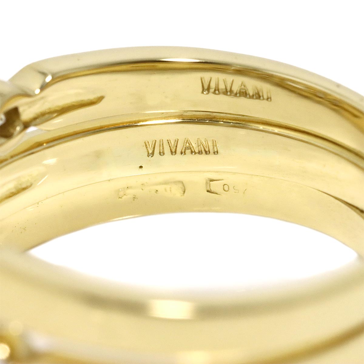 Diamond Ring 18K Yellow Gold 750 size6.75(US)