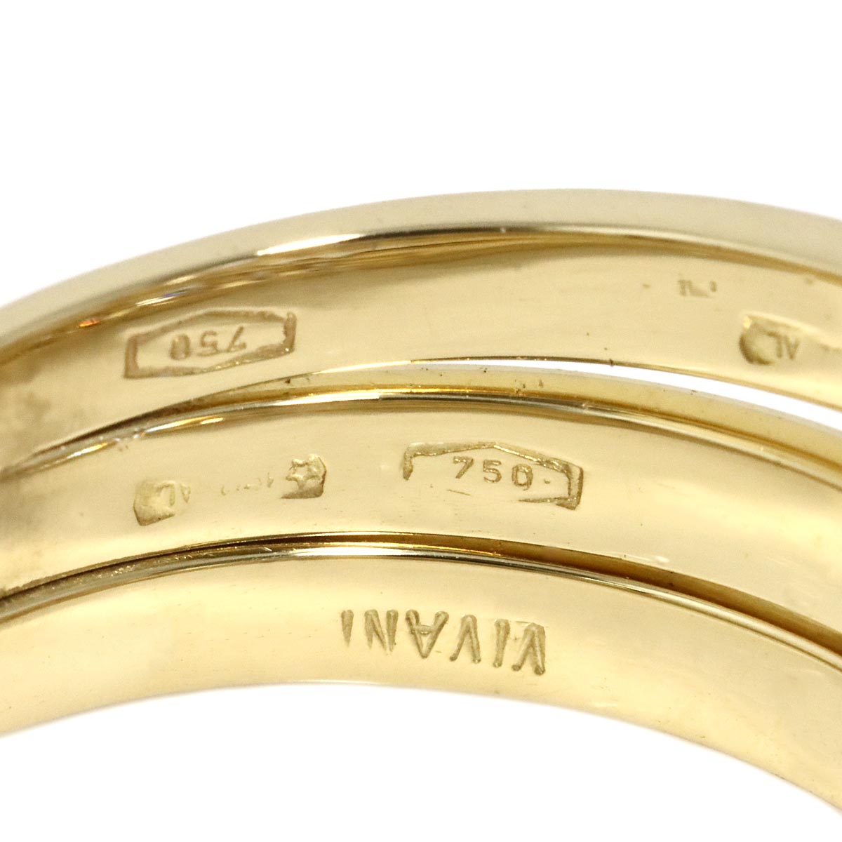 Diamond Ring 18K Yellow Gold 750 size6.75(US)
