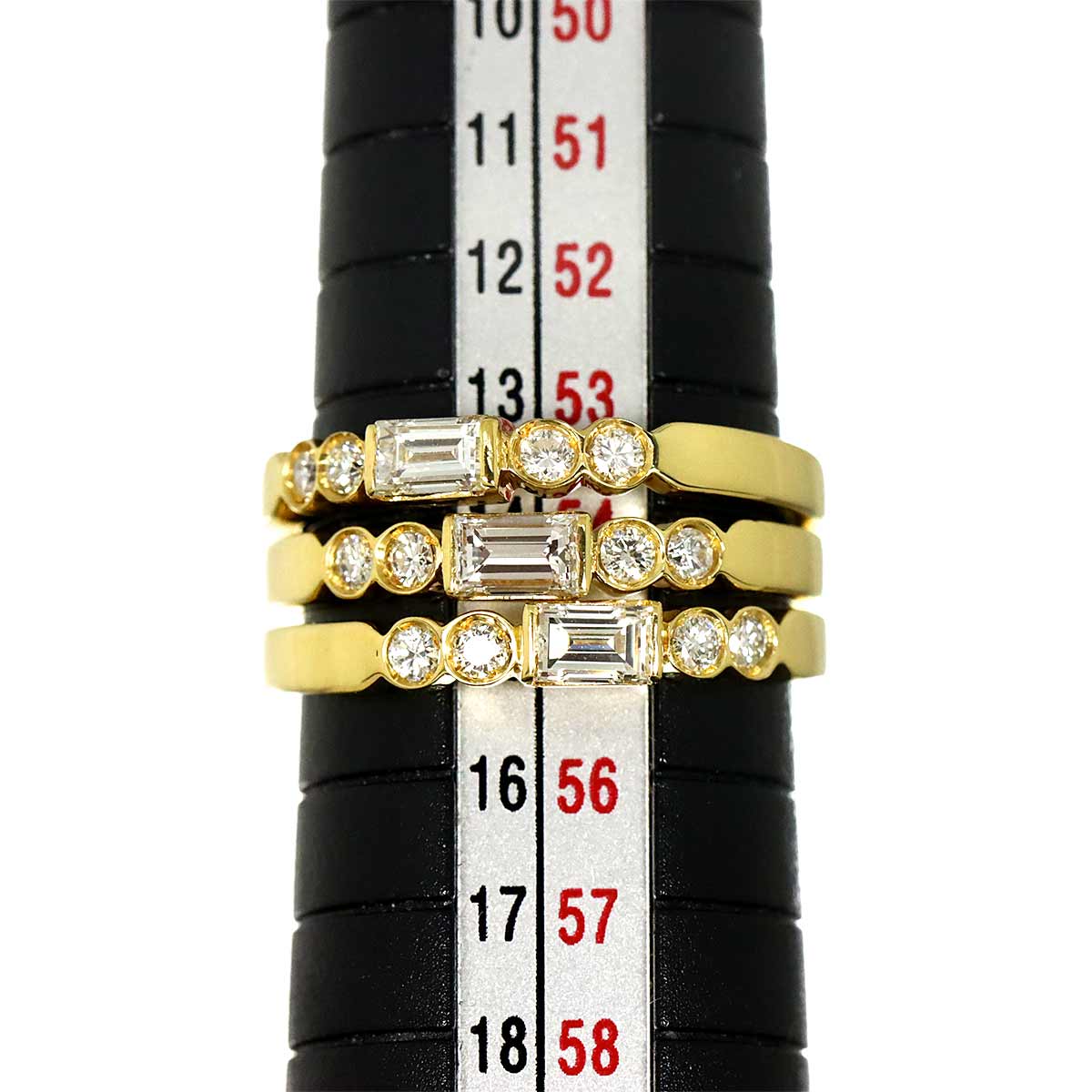 Diamond Ring 18K Yellow Gold 750 size6.75(US)