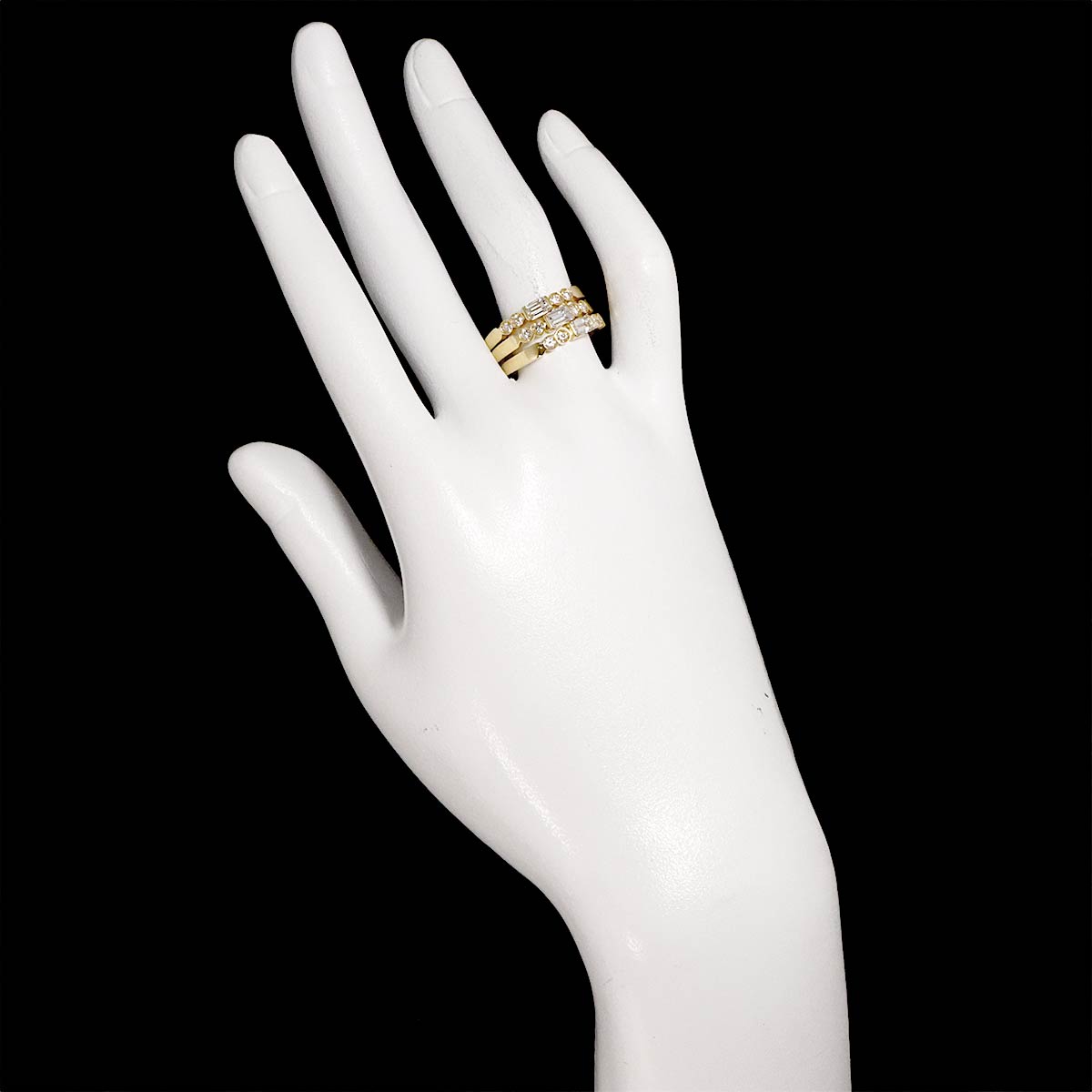 Diamond Ring 18K Yellow Gold 750 size6.75(US)