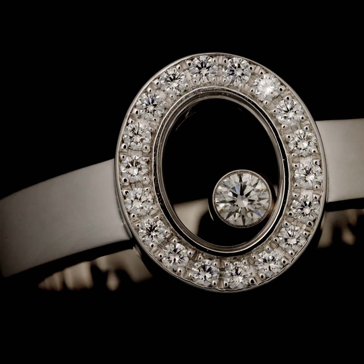 Happy Diamond Ring 18K White Gold 750 Size5.25(US)
