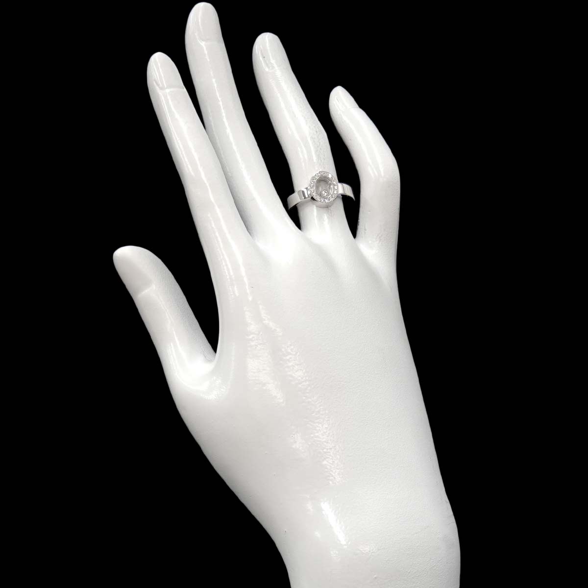 Happy Diamond Ring 18K White Gold 750 Size5.25(US)