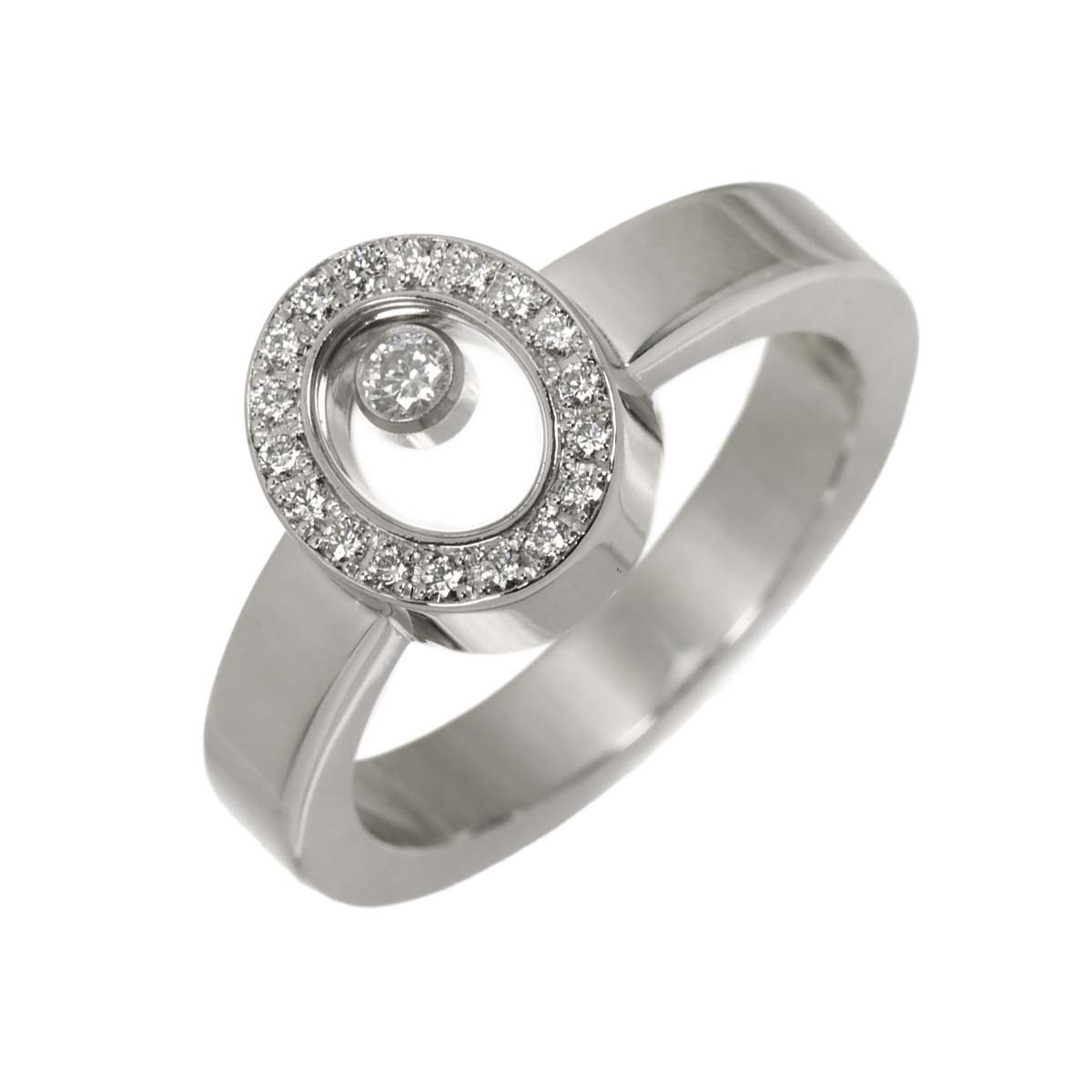 Happy Diamond Ring 18K White Gold 750 Size5.25(US)