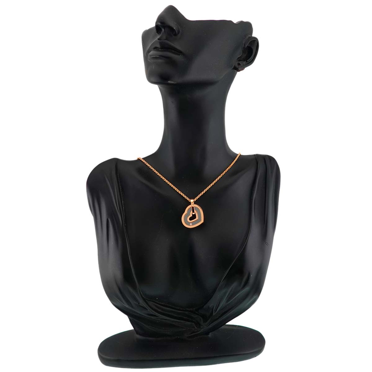 Happy Diamond Heart Necklace 18K PG 750