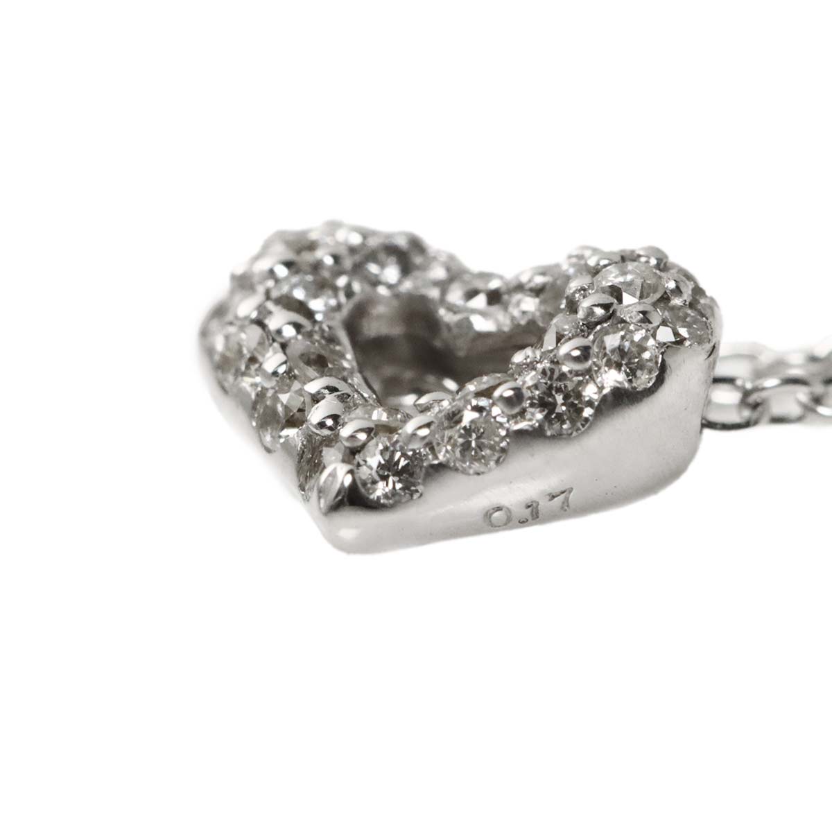 Diamond 0.17ct Heart Necklace 18K White Gold 750