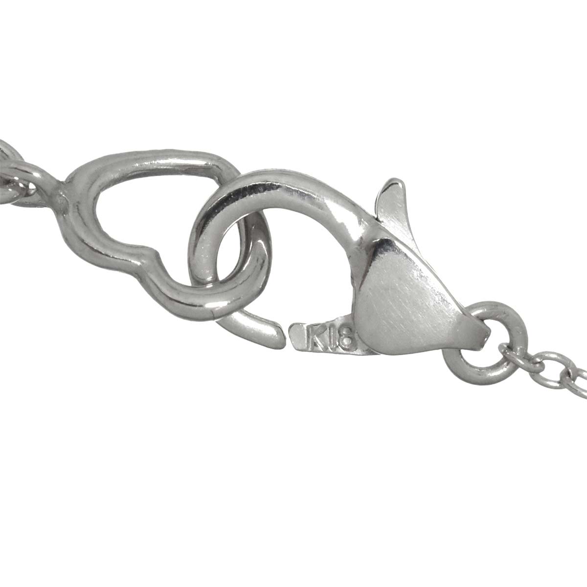 Diamond 0.17ct Heart Necklace 18K White Gold 750
