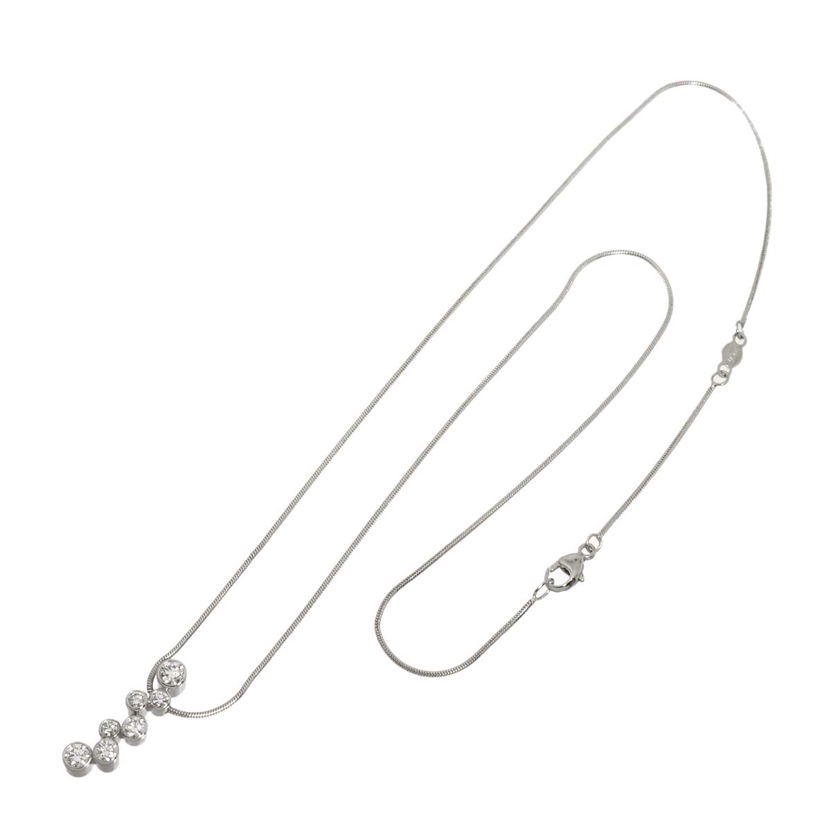 Diamond Necklace 18K White Gold 750