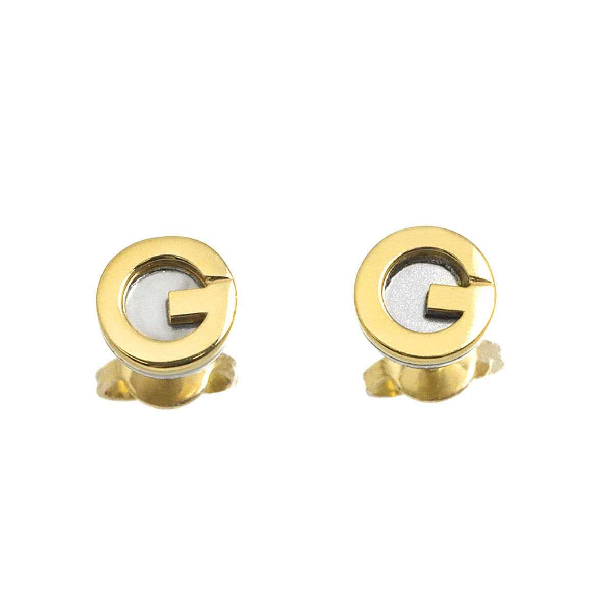 G Logo Earrings Pierced 18K Stainless Yellow Gold 750