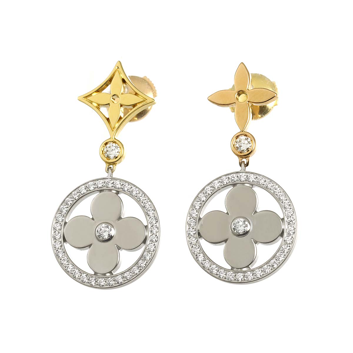 Idylle Blossom Diamond Earrings Pierced 18K WG PG YG 750