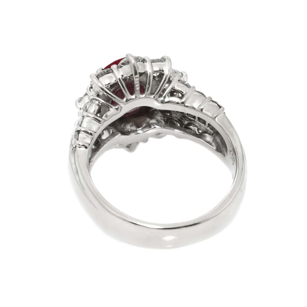 Made in Burma Ruby 2.10ct Diamond 1.79ct Ring Pt Platinum size5.25-5.5
