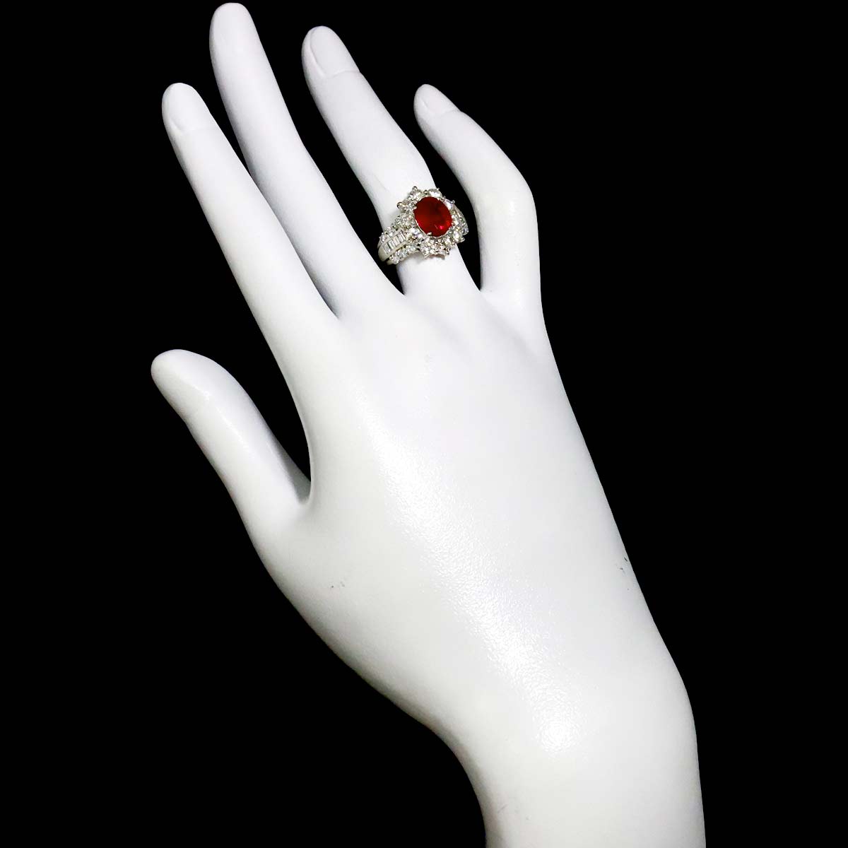 Made in Burma Ruby 2.10ct Diamond 1.79ct Ring Pt Platinum size5.25-5.5