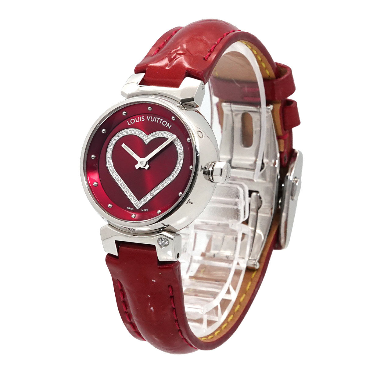 Tambour WTour Q121Z Quartz Diamond Red Dial Ladies
