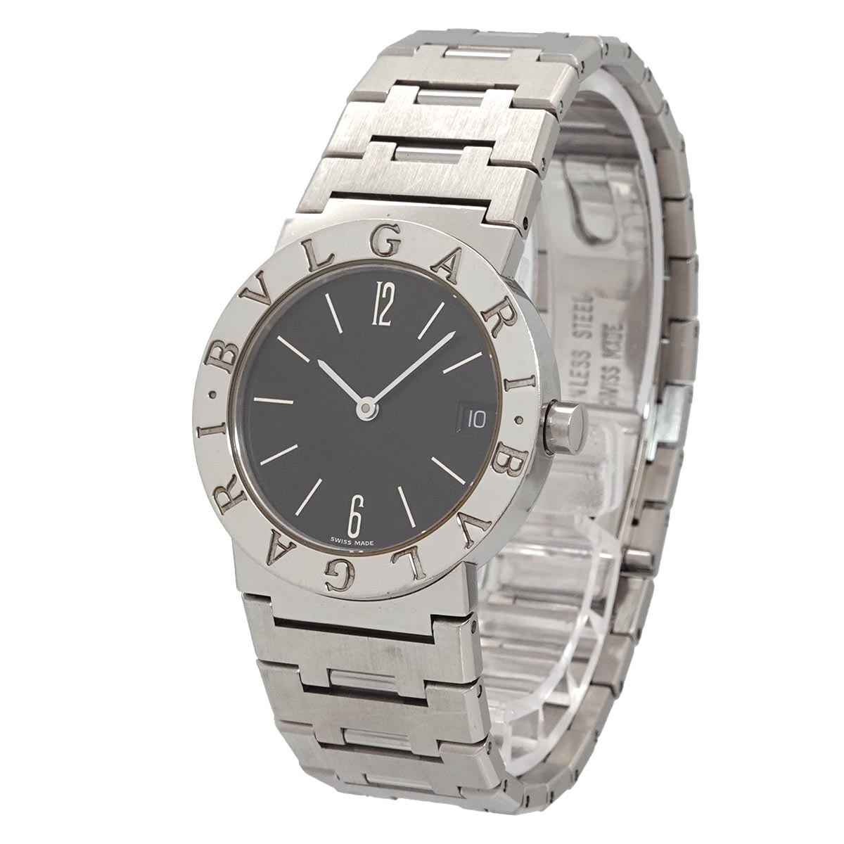 BVLGARIBVLGARI BB30SS Quartz Date Black Dial Boys Watch