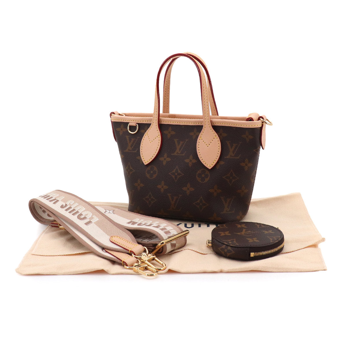 Monogram Neverfull BB Tote Shoulder Bag Brown M46705