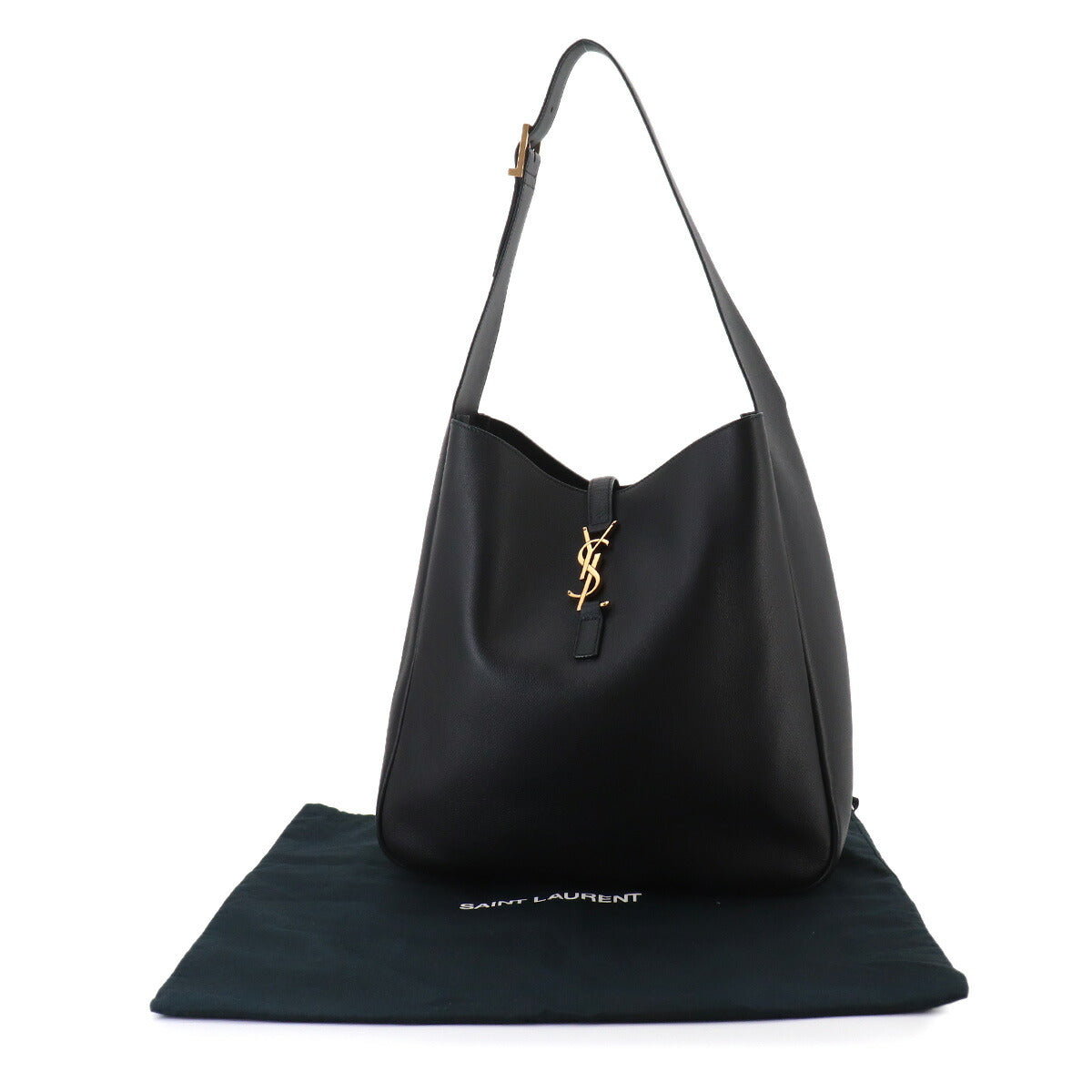 LE5A7 Large Shoulder Bag Leather Black 753837 Purse