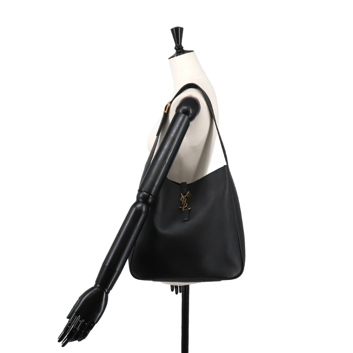 LE5A7 Large Shoulder Bag Leather Black 753837 Purse