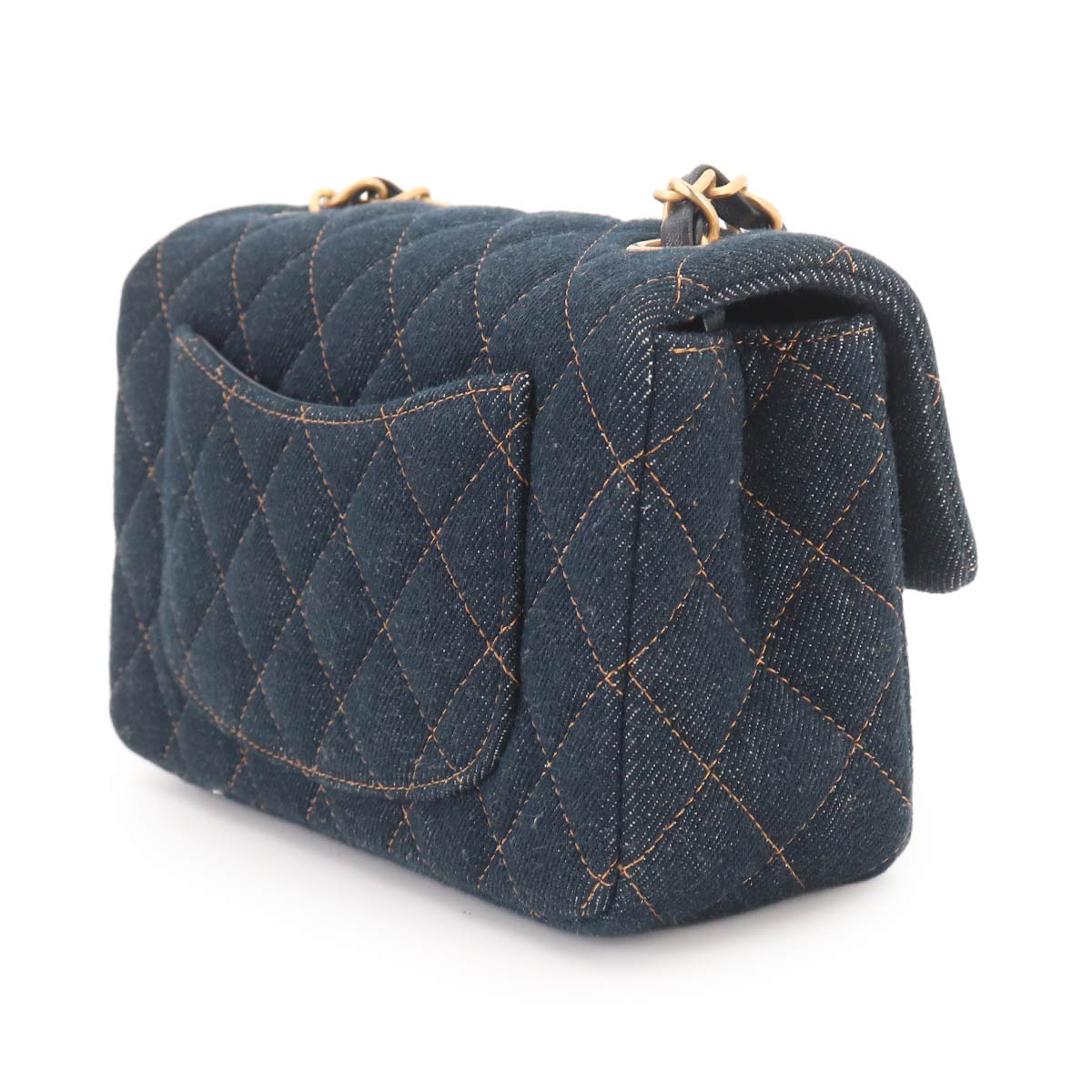 Mini Matelasse Classic Chain Shoulder Bag Denim Dark blue A69900