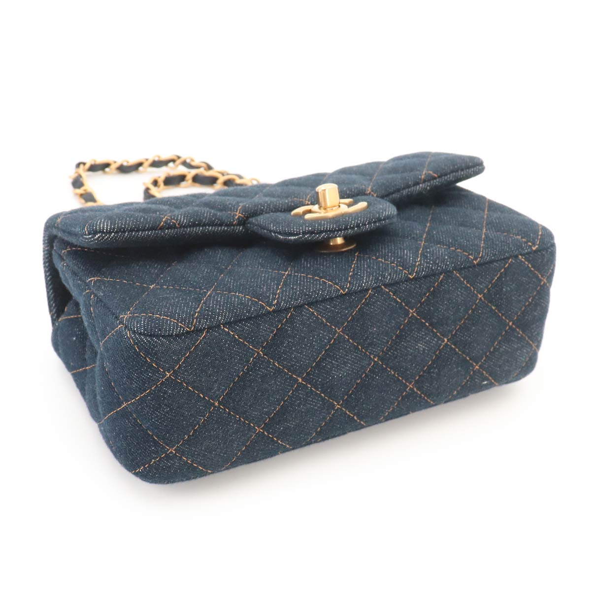Mini Matelasse Classic Chain Shoulder Bag Denim Dark blue A69900
