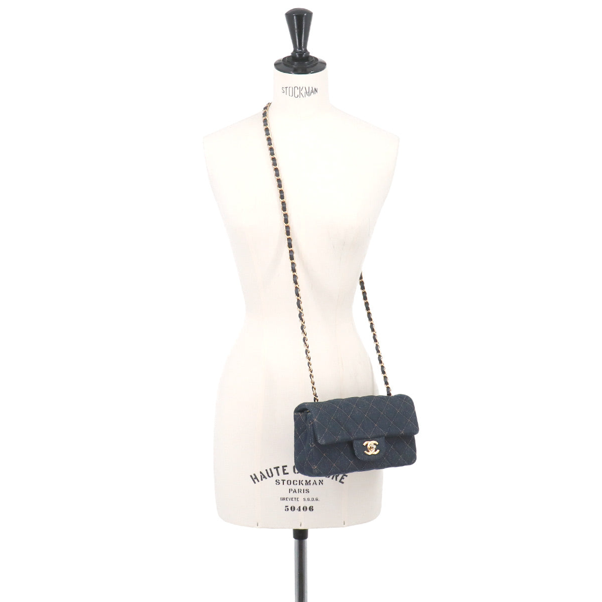 Mini Matelasse Classic Chain Shoulder Bag Denim Dark blue A69900