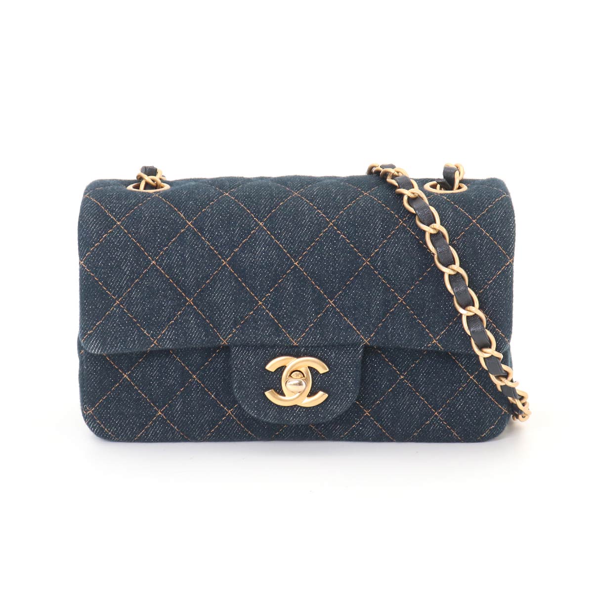 Mini Matelasse Classic Chain Shoulder Bag Denim Dark blue A69900