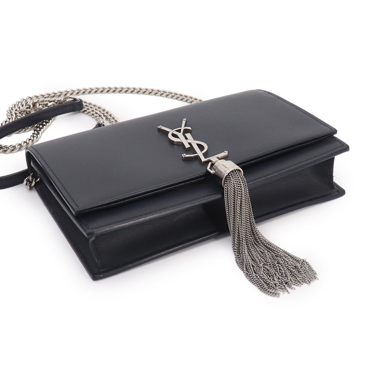 Kate Chain Long Wallet Leather Navy 452159