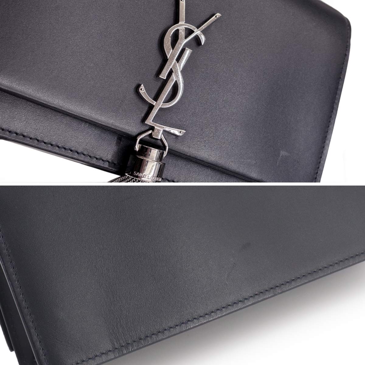 Kate Chain Long Wallet Leather Navy 452159