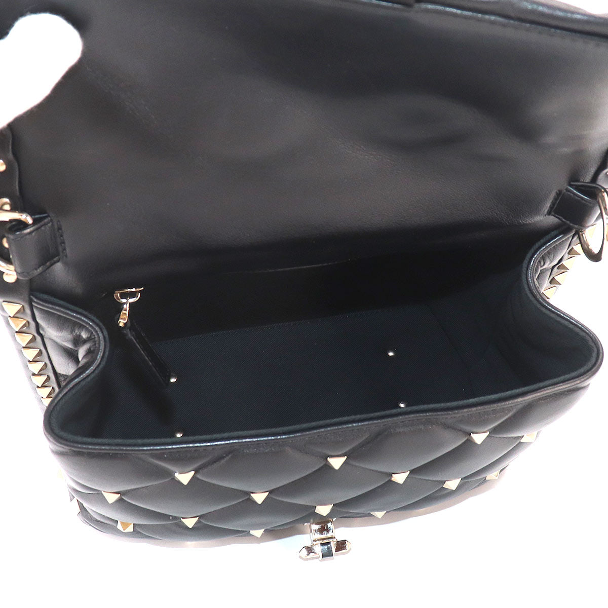 Candy Studs Hand Shoulder Bag Leather Black