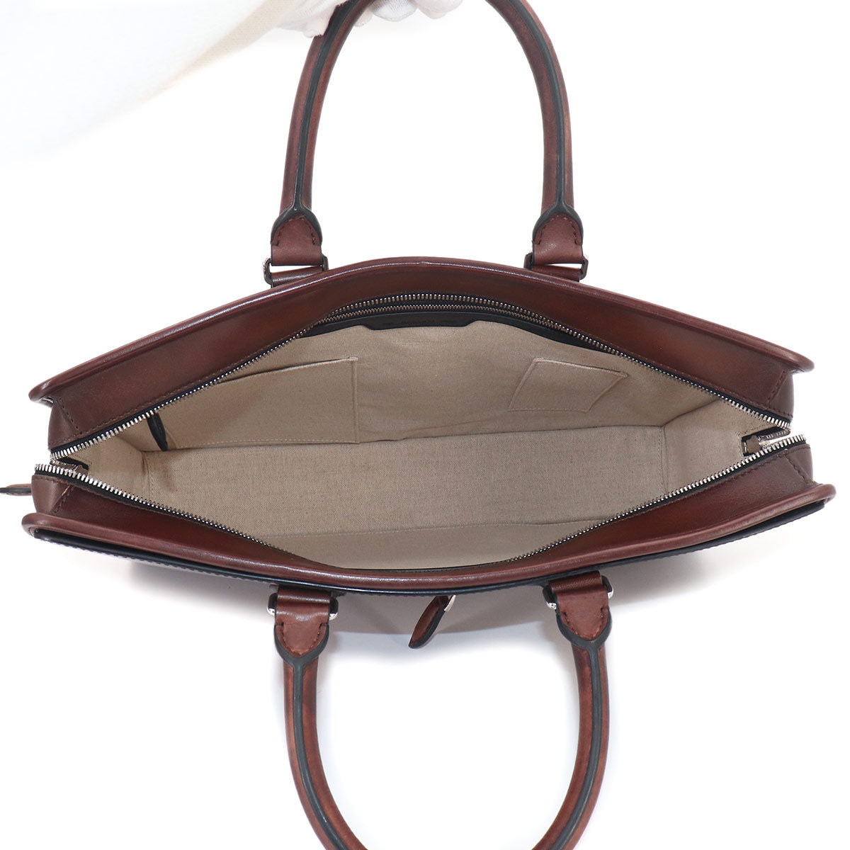 Un Jour Briefcase Business Bag Venezia Leather Cacao intenso