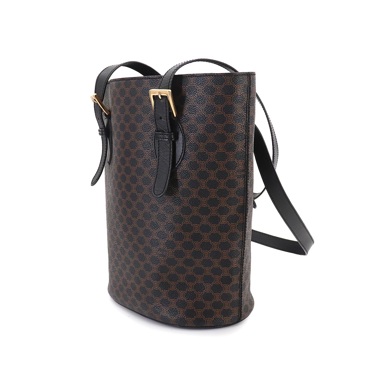 Macadam Tote Bag PVC Leather Black Brown Vintage Purse