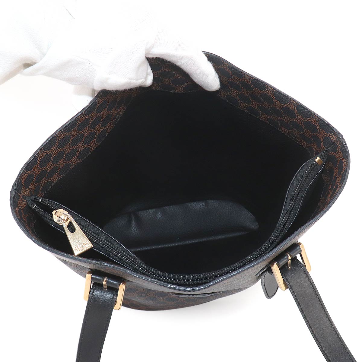 Macadam Tote Bag PVC Leather Black Brown Vintage Purse