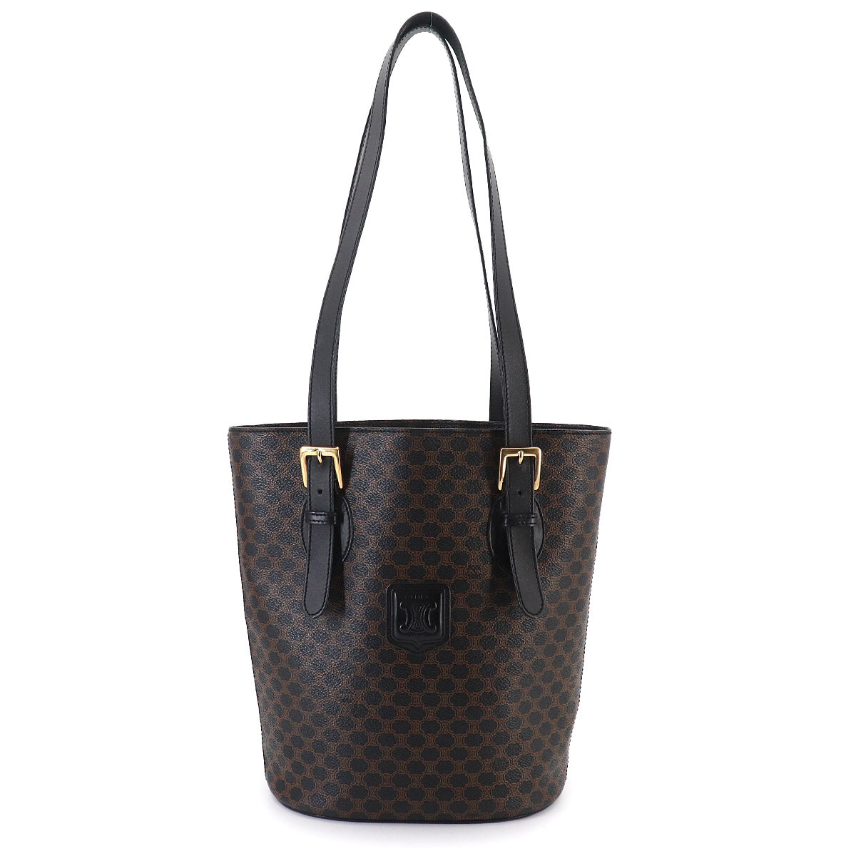Macadam Tote Bag PVC Leather Black Brown Vintage Purse