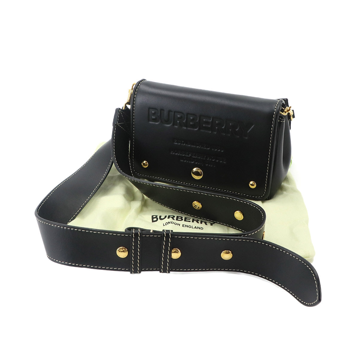 Horseferry Small Shoulder Bag Leather Black Purse