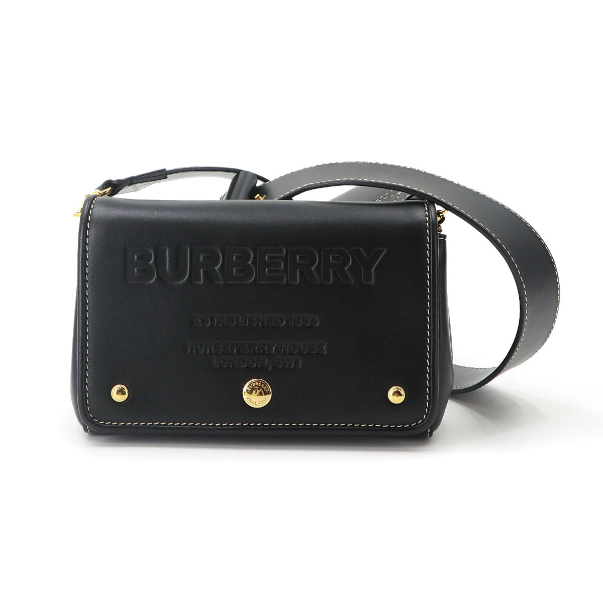 Horseferry Small Shoulder Bag Leather Black Purse