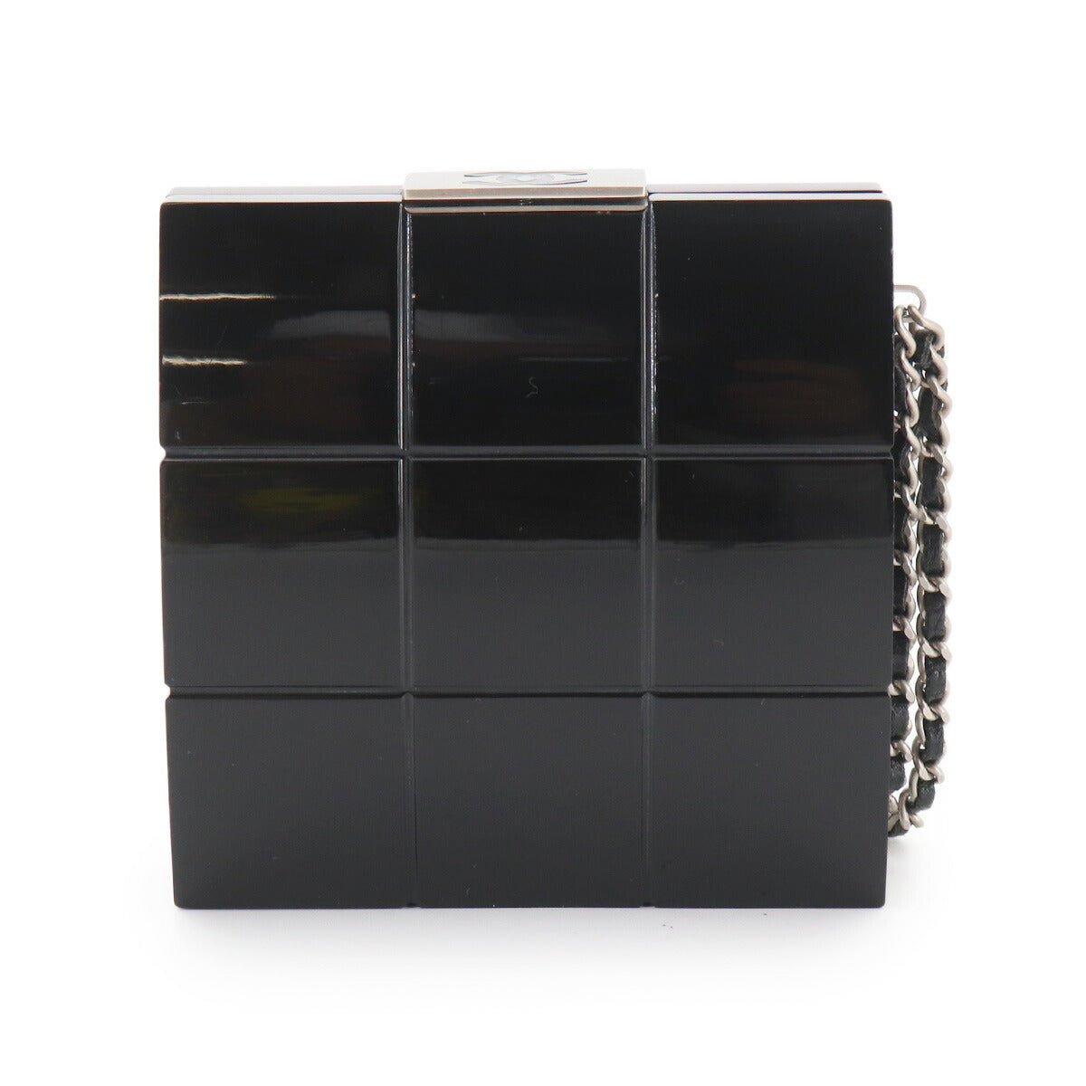 Chocolate bar Clutch Bag Plastic Leather Black Purse