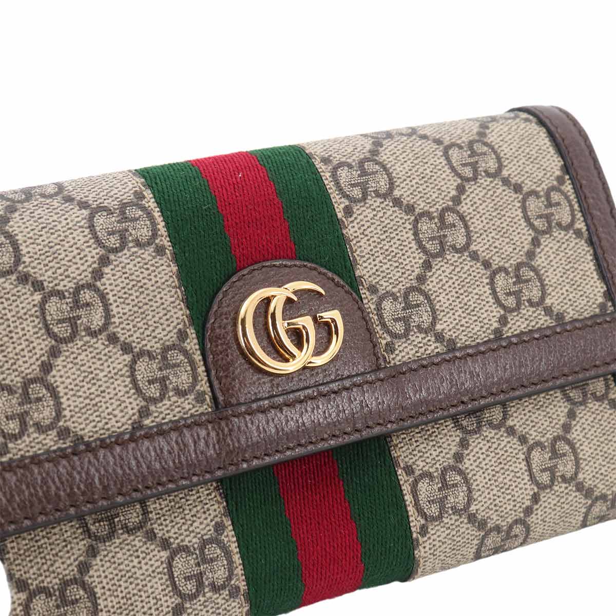 Ophidia GG Continental Wallet GG Supreme Canvas Leather 523153